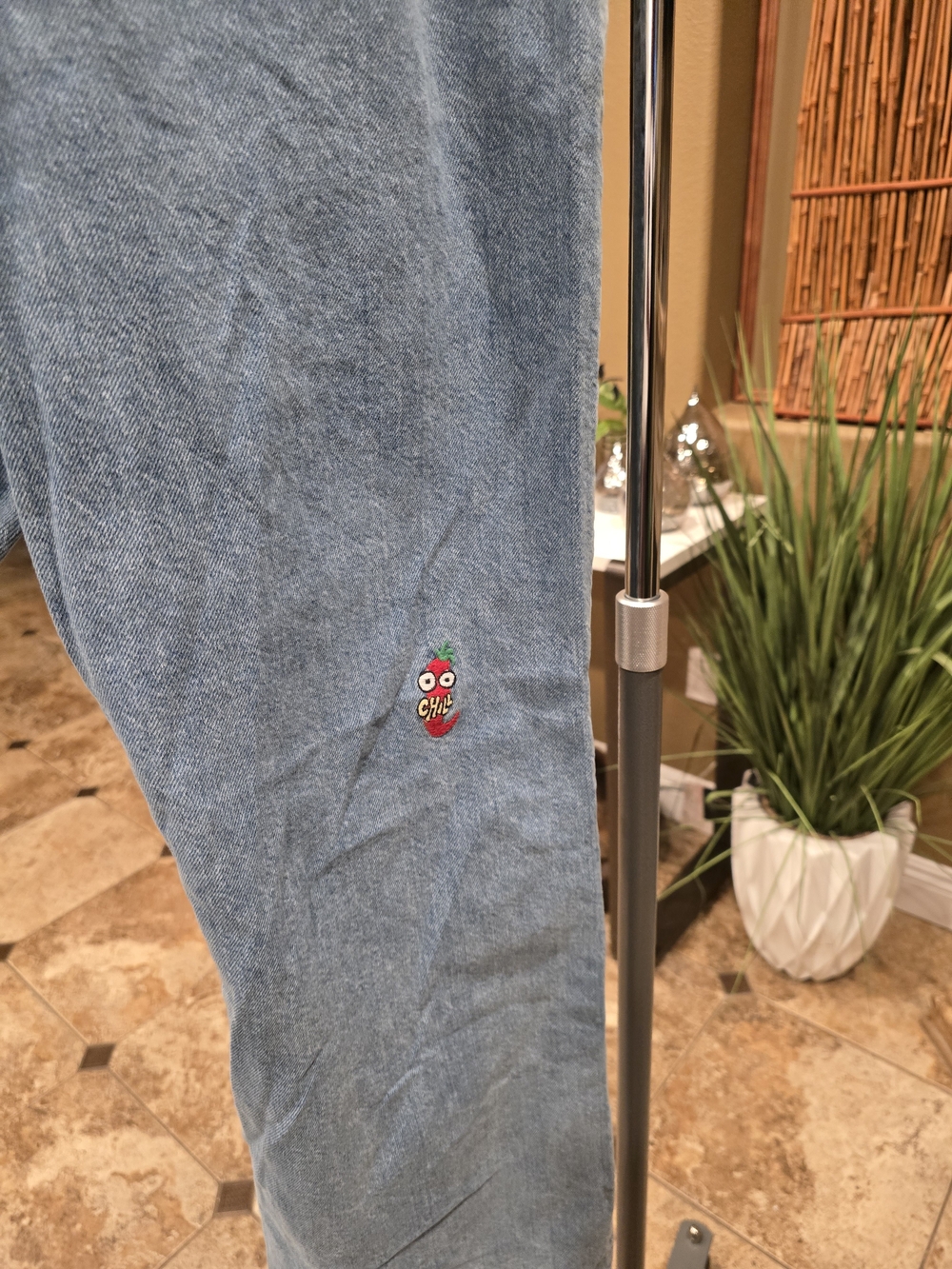 Bershka Light Blue Embroidered Straight Leg Jeans, NWOT - Picture 12 of 13